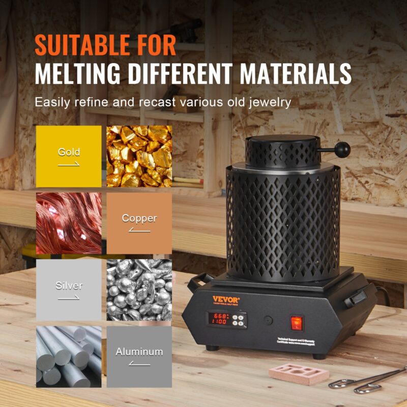 VEVOR Kulla sulatusahi, 1350 W, 1 kg, 3 kg