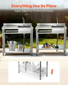 VEVOR Roostevabast terasest köögikraanikauss, 1000 x 500 x 940 mm, 62 cm — pilt 3