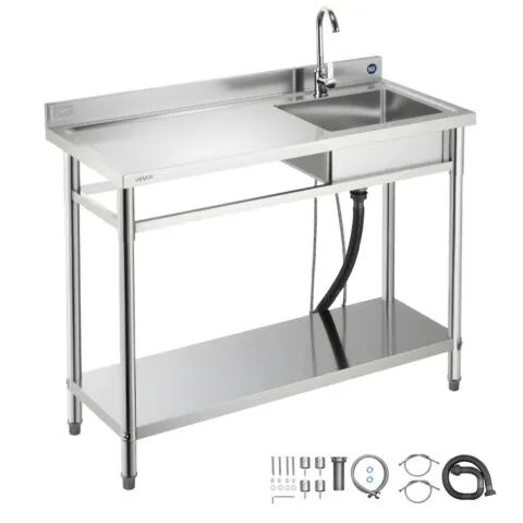 VEVOR Roostevabast terasest köögikraanikauss, 1200 x 500 x 940 mm, 14,2 kg
