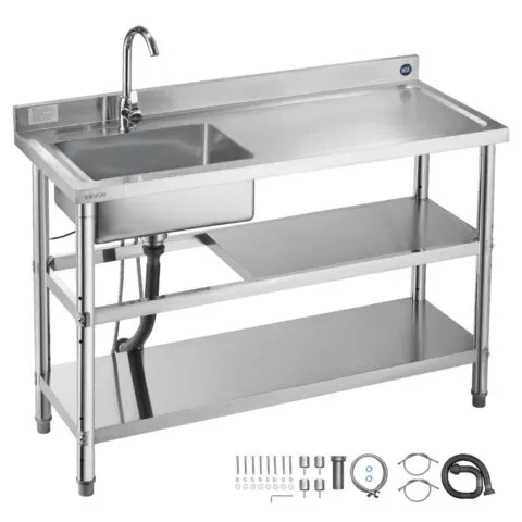 VEVOR Roostevabast terasest köögikraanikauss, 1200 x 500 x 940 mm, 15 kg