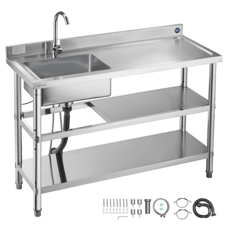 VEVOR Roostevabast terasest köögikraanikauss, 1200 x 500 x 940 mm, 15 kg