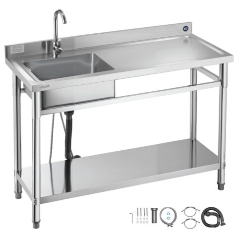 Roostevabast terasest köögivalamu, 1200 x 500 x 940 mm, 7,62 cm