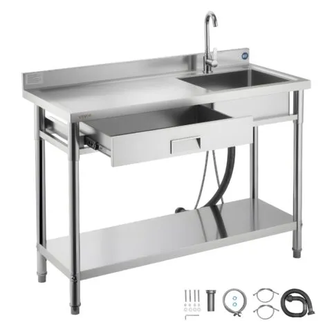 VEVOR Roostevabast terasest köögikraanikauss, 1200 x 500 x 940 mm, 18 kg