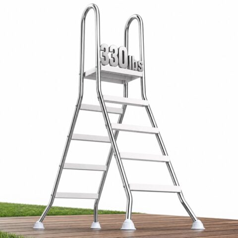 Above Ground Pool Ladder, 150 kg, 125 cm