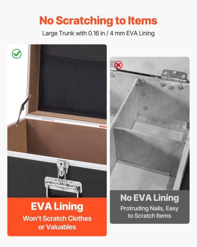 VEVOR Metallist hoiukast, 15 kg, must, 763×392×312 mm