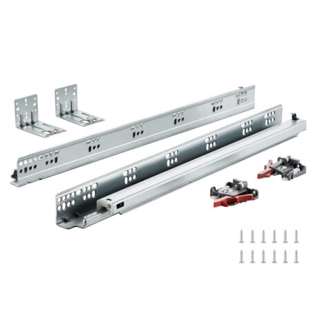 10 Pairs of 533.4mm Drawer Bottom Side Mount Rails, 533,4 mm, 45,4 kg