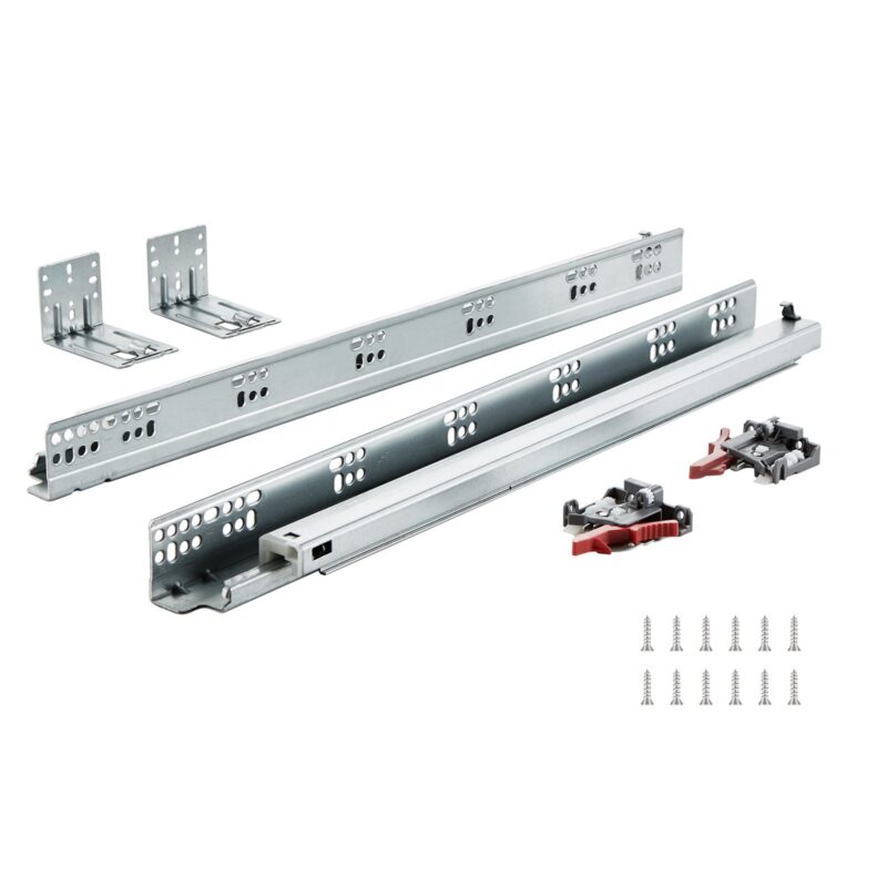 10 Pairs of 533.4mm Drawer Bottom Side Mount Rails, 533,4 mm, 45,4 kg