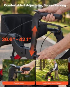 VEVOR 5.08 cm-1 rullkõnni- ja transporditool eakatele, 136 kg, 5,08 cm, punane — pilt 5