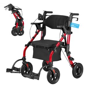 VEVOR 5.08 cm-1 rullkõnni- ja transporditool eakatele, 136 kg, 5,08 cm, punane — pilt 1