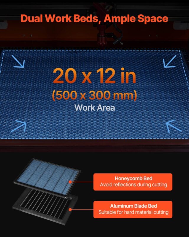 50W CO2 lasergraveerimismasin, 50 W, 500 x 300 mm