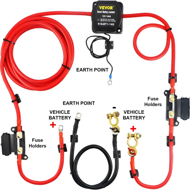 Split Charge Relay Kit, 6,76 x 5,36 x 6,76 cm, 5 m