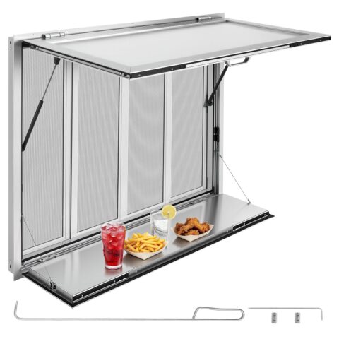Concession Window Folding Shelf 1220x915mm Aluminum Alloy Service Window, 1220 x 915 mm