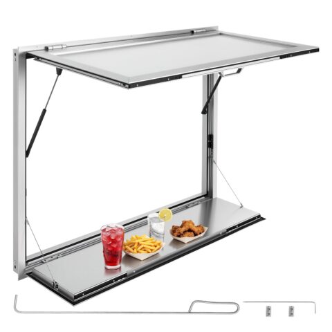 Concession Window Folding Shelf 1220x915mm Aluminum Alloy Service Window, 1220 x 915 mm
