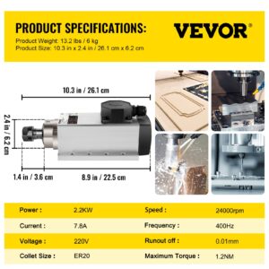 Õhkjahutusega spindlimootor 2,2 kW CNC spindlimootor 220 V ruudukujuline õhkjahutusega — pilt 7
