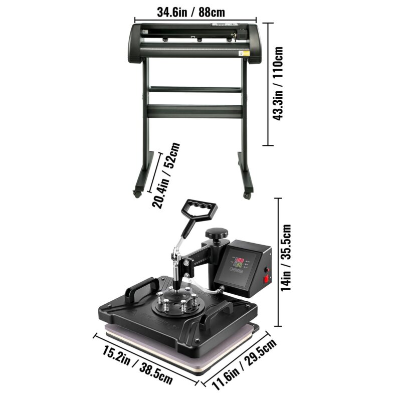 5-ühes kuumpress 30,5 x 38,1 cm vinüüllõikur plotter 71,1 cm tarkvara sublimatsioon