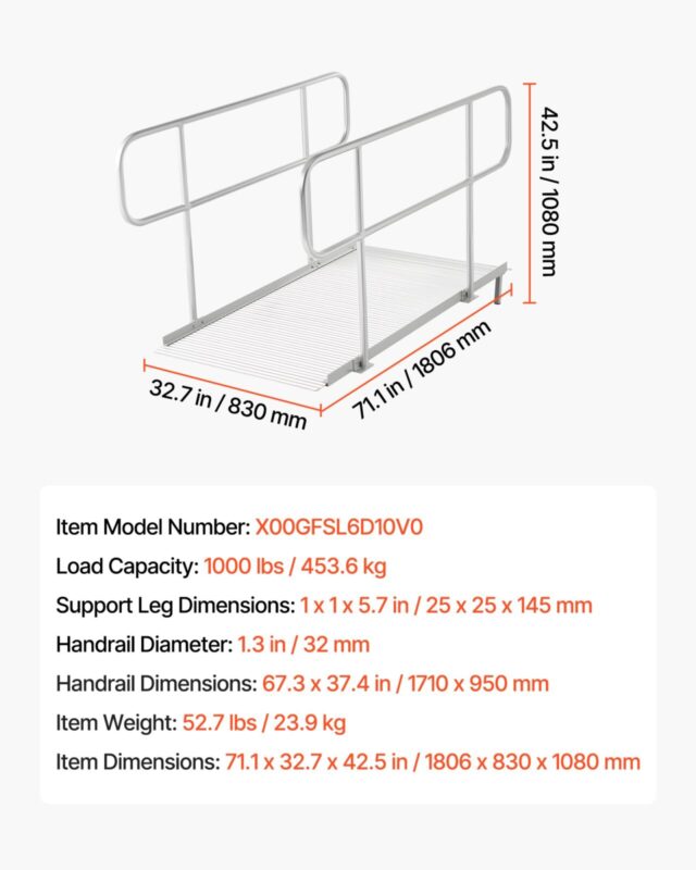 Ratastooli kaldtee käsipuudega, 453,6 kg, 1806 x 830 mm