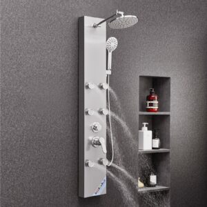 VEVOR Dušipaneeliga tornsüsteem vihmadušipeaga, 124 cm, 1240×200×450 mm — pilt 8