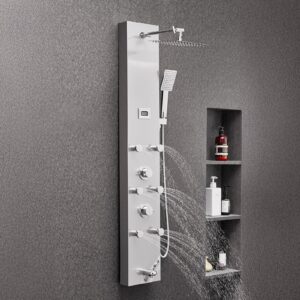 VEVOR Dušipaneeliga tornsüsteem vihmadušipeaga, 124 cm, 1240×200×430 mm — pilt 8