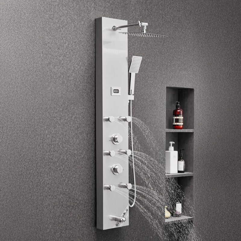 VEVOR Dušipaneeliga tornsüsteem vihmadušipeaga, 124 cm, 1240×200×430 mm