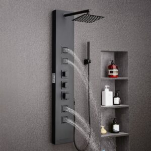 VEVOR Dušipaneeliga tornsüsteem vihmadušipeaga, 124 cm, 1240×200×545 mm — pilt 8