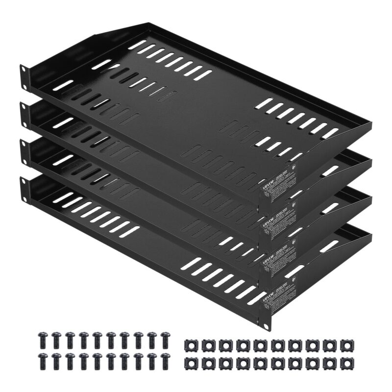 1U Server Rack Shelf, 254 mm sügavus, 22,68 kg, 4 tk