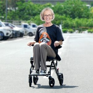 Ratastooli alumiiniumisulamist transporditool kokkupandav 40 cm lai iste 99,8 kg, 100 kg — pilt 8