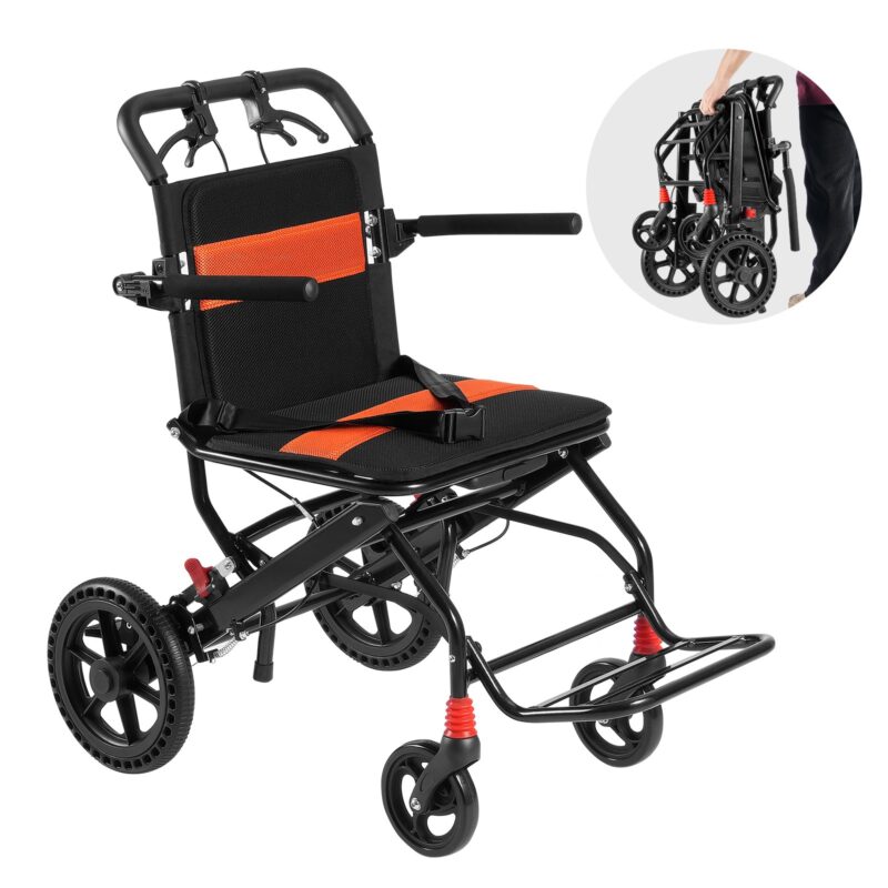 Ratastooli alumiiniumsulamist transporditool kokkupandav 45,7 cm lai