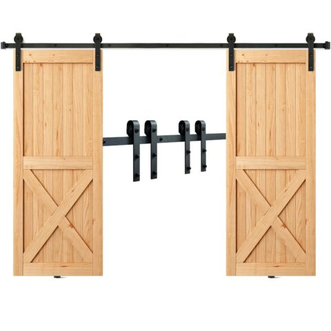 243.8 cm Sliding Barn Door Hardware Kit, 243,8 cm, 149,7 kg, 2 uksega