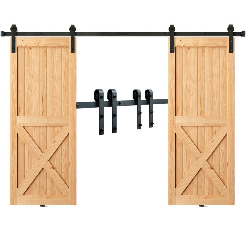 243.8 cm Sliding Barn Door Hardware Kit, 243,8 cm, 149,7 kg, 2 uksega