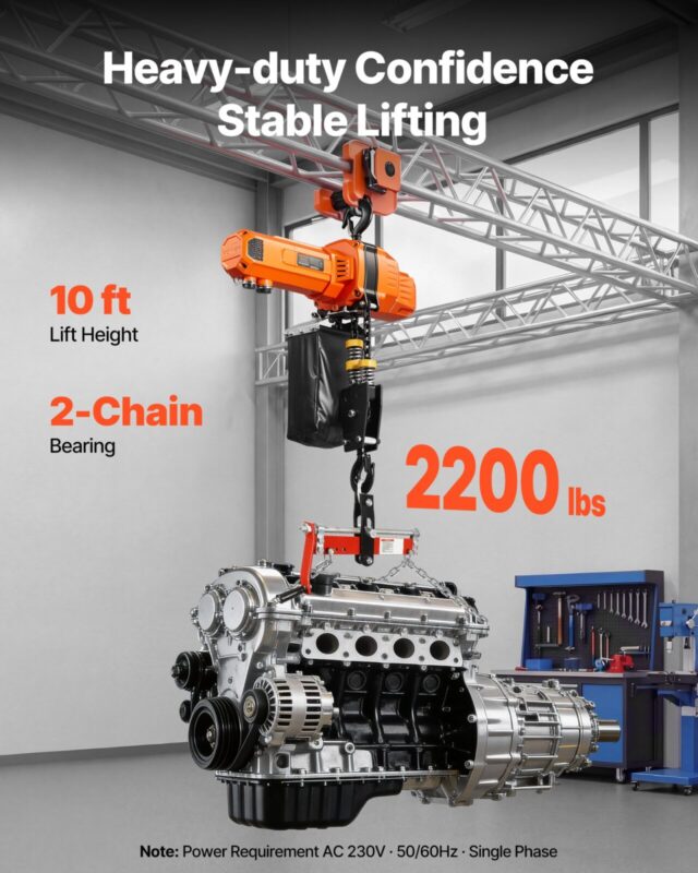 1000 kg elektriline kett-tõstuk, 998 kg, 3 m