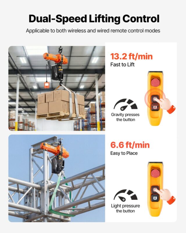 1000 kg elektriline kett-tõstuk, 998 kg, 3 m