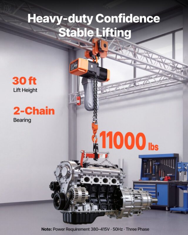 5000 kg elektriline kett-tõstuk, 4990 kg, 9,1 m