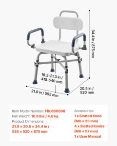 Pöörlev dušitool käetugede ja seljatoega, 227 kg — pilt 7