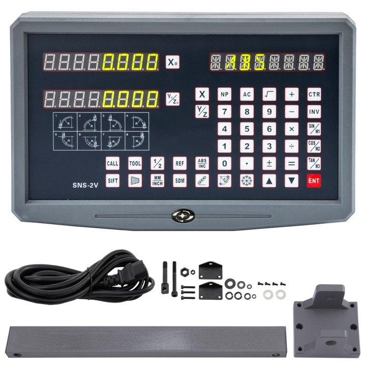 2 Axis Digital Readout Dro for Milling Lathe Machine Linear Scale Linear Encoder, 10 W