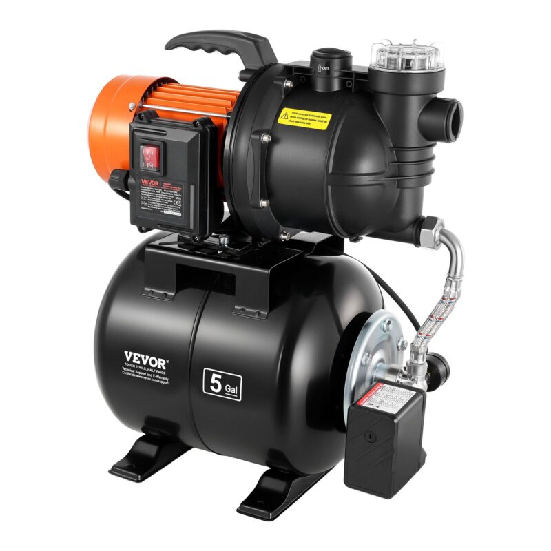 1100W Shallow Well Pump with Pressure Tank, 1100 W, 19 L