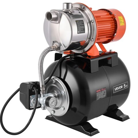 1.6 HP Shallow Well Pump with Pressure Tank, 19 L, 57 m