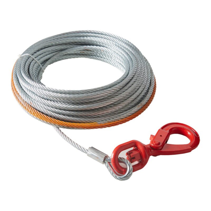 Galvanized Steel Winch Cable, 9,5 mm, 22,86 m