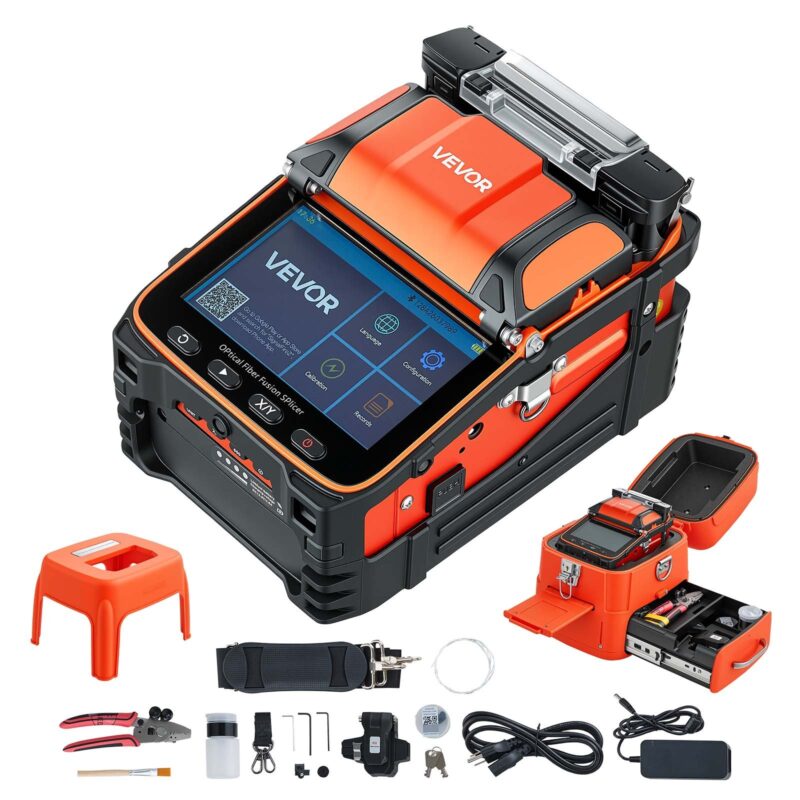 Fiber Fusion Splicer 6 Motors with 5s Fast Splicing and 15s Heating, 12,7 cm