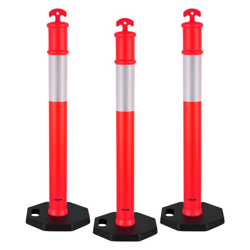 3 Pack Traffic Delineator Posts, 3 tk, 1140 mm