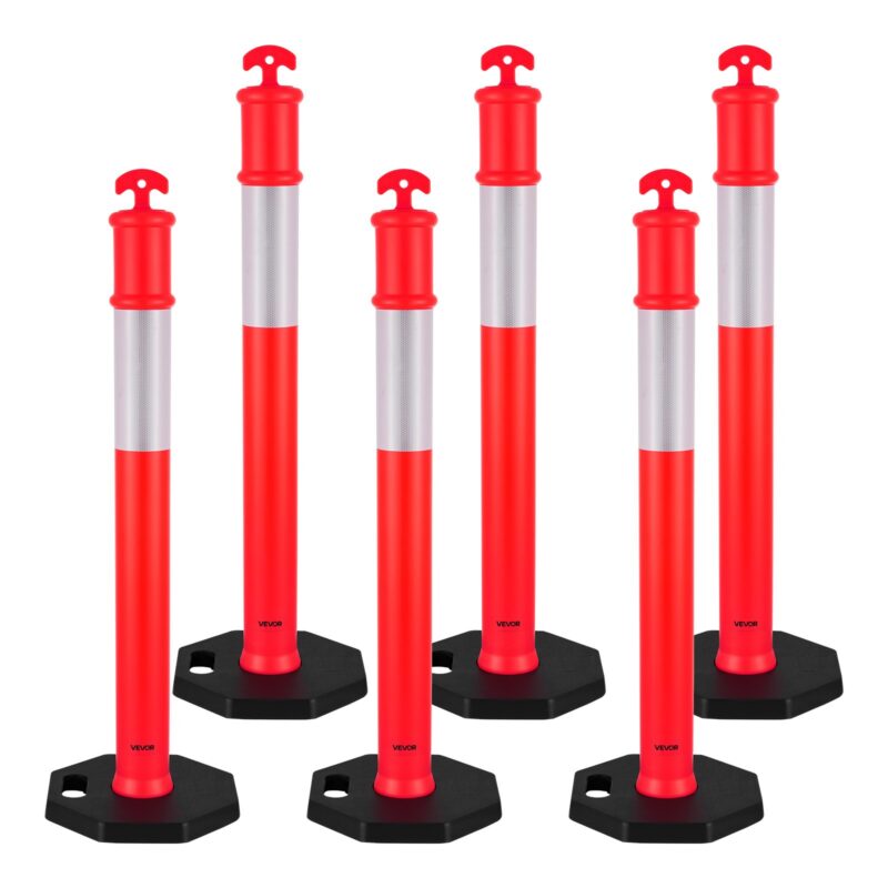 6 Pack Traffic Delineator Posts, 6 tk, 1140 mm