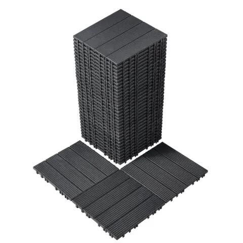 VEVOR Omavahel ühendatavad terrassiplaadid, 29,5 x 29,5 cm, 36 tk, tumehall