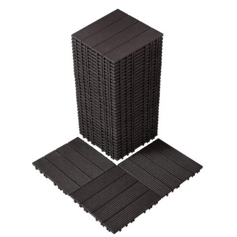 VEVOR Omavahel ühendatavad terrassiplaadid, 29,5 x 29,5 cm, 36 tk, tumepruun