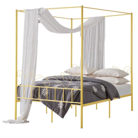 Queen Size Canopy Bed Frame, 363 kg, 2110 x 1550 x 1965 mm, 31,5 cm