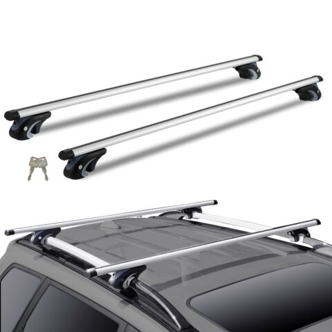 Universal Roof Rack Crossbar 119.9 cm Length for Vehicle w/ Raised Side Rail, 119,9 cm