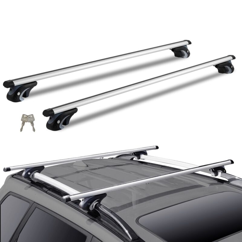 Universal Roof Rack Crossbar 135.1 cm Length for Vehicle w/ Raised Side Rail, 135,1 cm