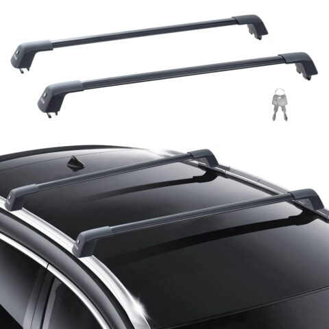 Universal Roof Rack Crossbar Max 122.9 cm Fits Grooved Side Rails without Gap, 122,9 cm