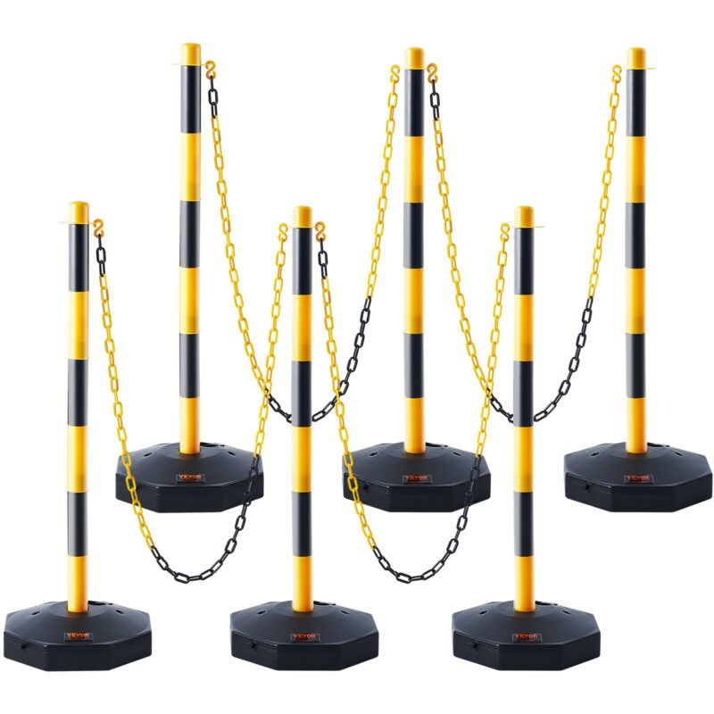 Adjustable Traffic Delineator Post Cones, 2,44 m, 6 tk