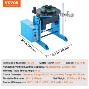 Pöörlev keevituspositsioneerija 30KG, 30 kg, 80 W, 31,5 cm — pilt 7