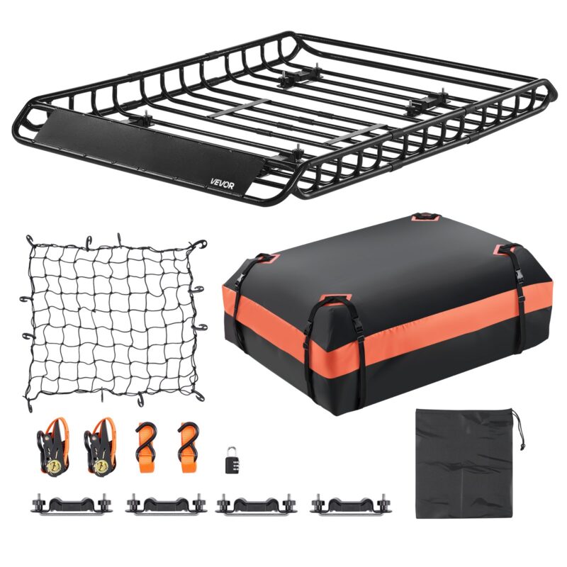 Roof Rack Basket, 90,7 kg, 1300 x 910 x 105 mm, 112 x 87,1 x 25,9 cm