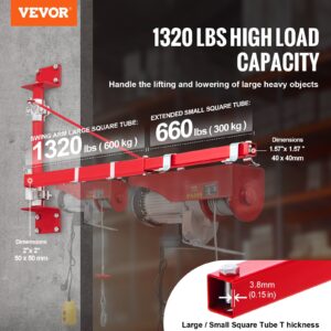VEVOR Elektrilise tõstuki tugivarras, 600 kg, 1300×170×800 mm — pilt 2